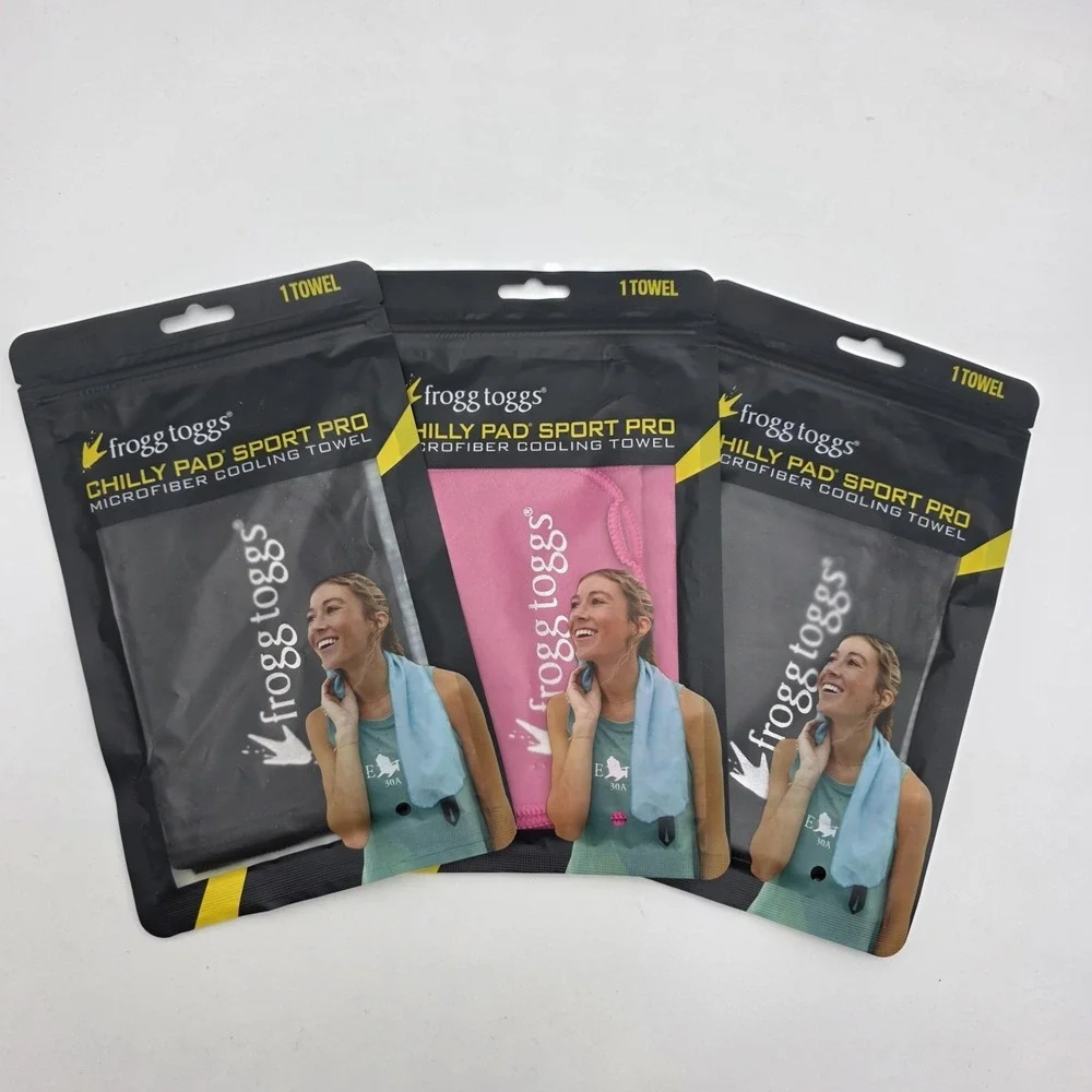 Lot of 3 Frogg Toggs  Chilly Pad Sport Pro Microfiber Cooling‎ Towel Black Pink